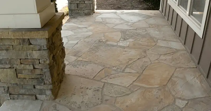 House entrance with professionally installed stone flooring in Jackson MS